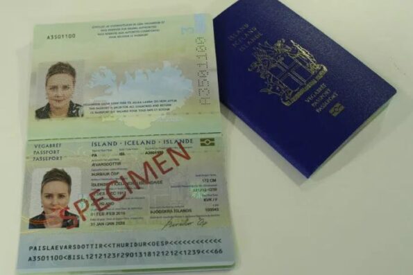 Fake Iceland passport